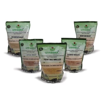5 Millet Combo 2.5 KG | Little, Foxtail, Kodo, Barnyard, Browntop | Positive Millet 500 GM * 5 PKT